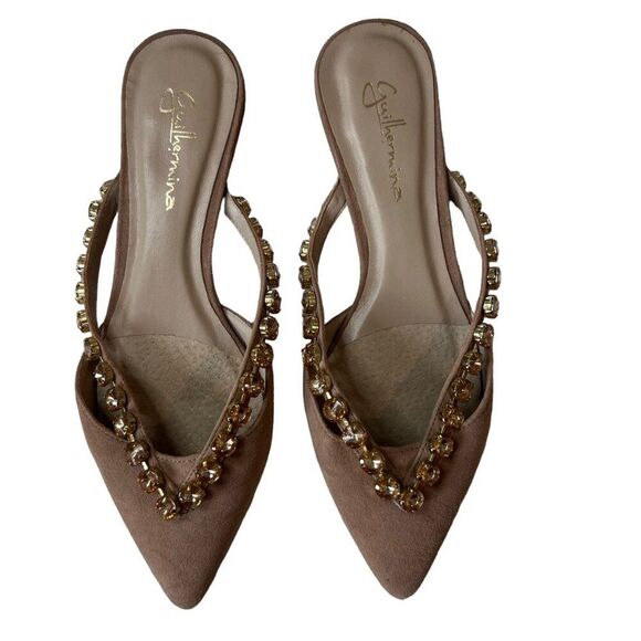 Anthropologie Guilhermina Femme Flats Women's Size 5 Sparkly Studs Slip Ons - Picture 5 of 15